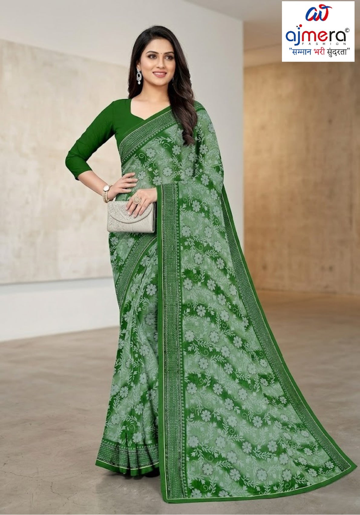 Zomato Print Loose Saree with Blouse for Premium Ethnic and Traditional Wear | CAS-GALAXY