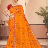 Premium Printed Saree with Matching Blouse Piece for Ethnic Elegance  | SNR-APNE
