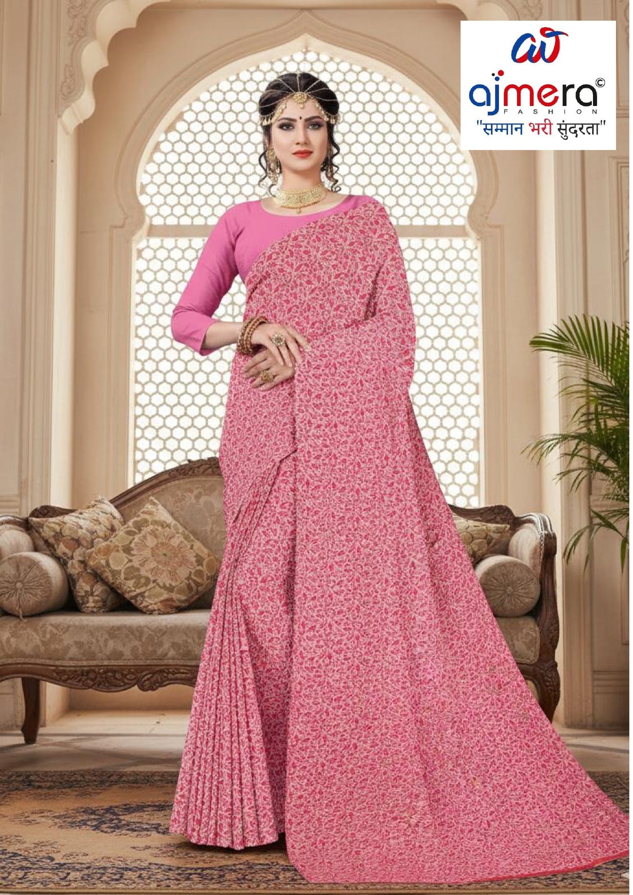 Weightless Print Loose Saree with Blouse for Premium Ethnic and Traditional Wear | TD-NIKE