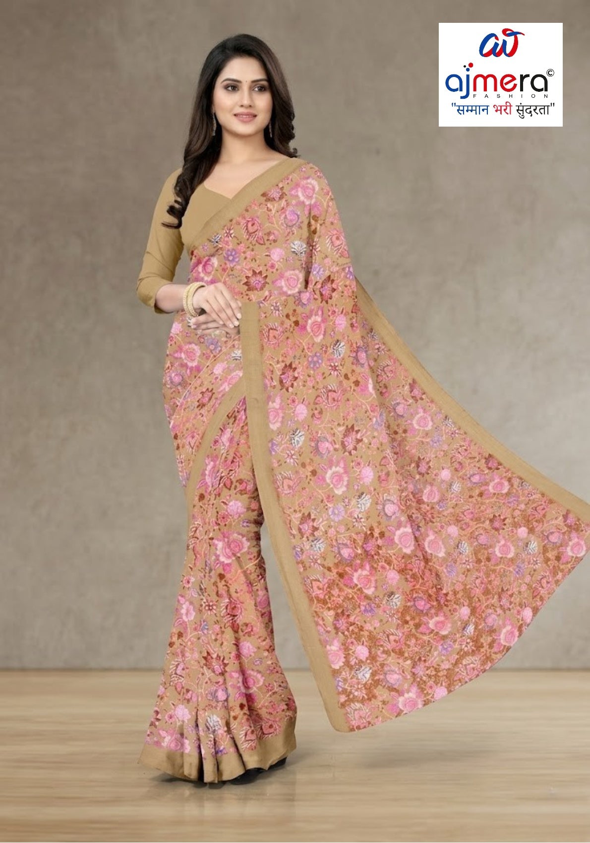 Heavy Reniyal Print Loose Saree without Blouse for Premium Ethnic and Traditional Wear | CAS-PREMIUM