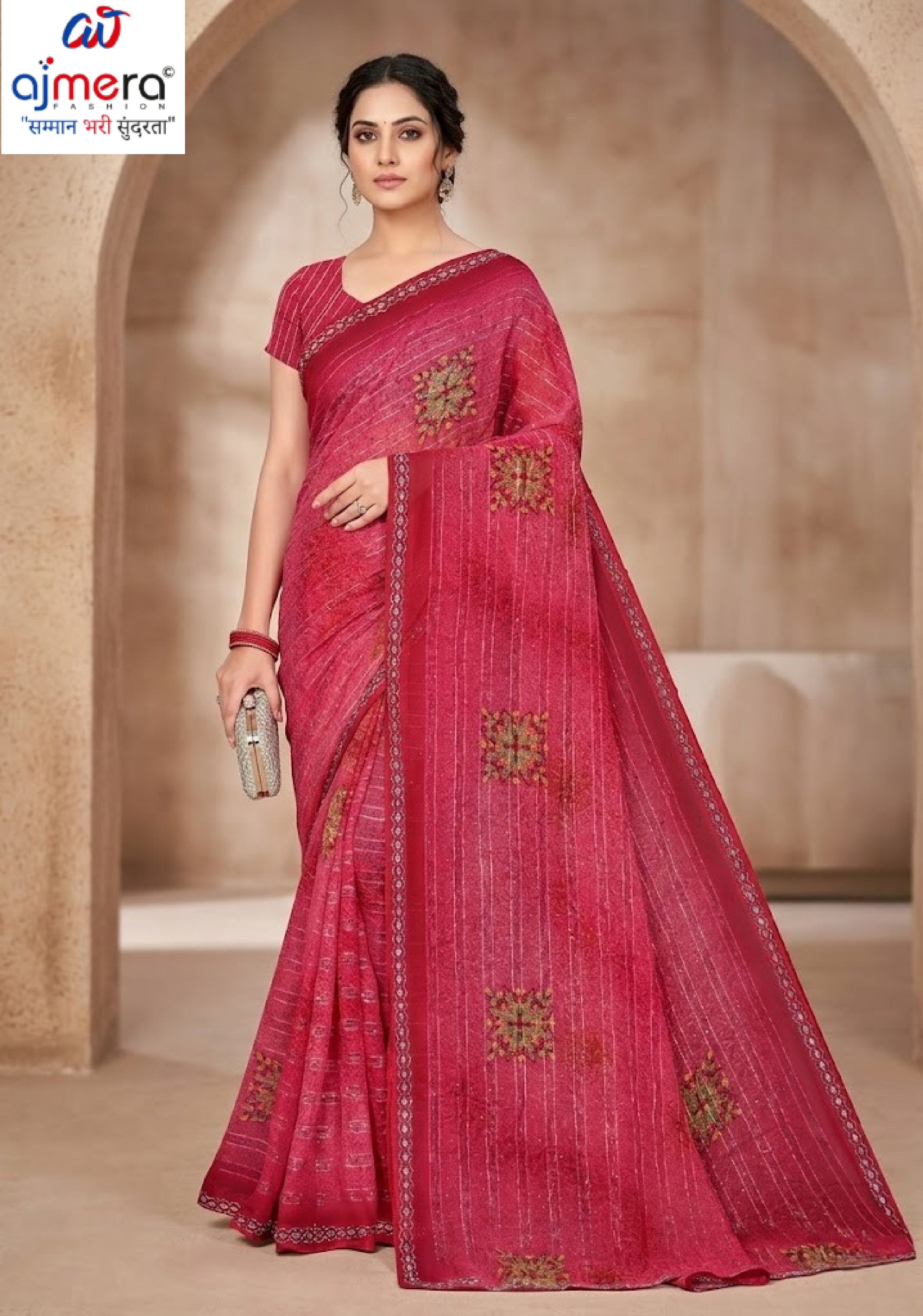 Designer Printed Saree with Blouse Piece for Special Occasions  | SNR-DEVIKA