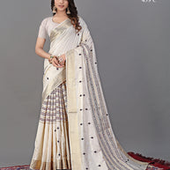 Apricot Linen Saree with Blouse for Premium Ethnic and Designer Wear | ALL-APRICOT-439