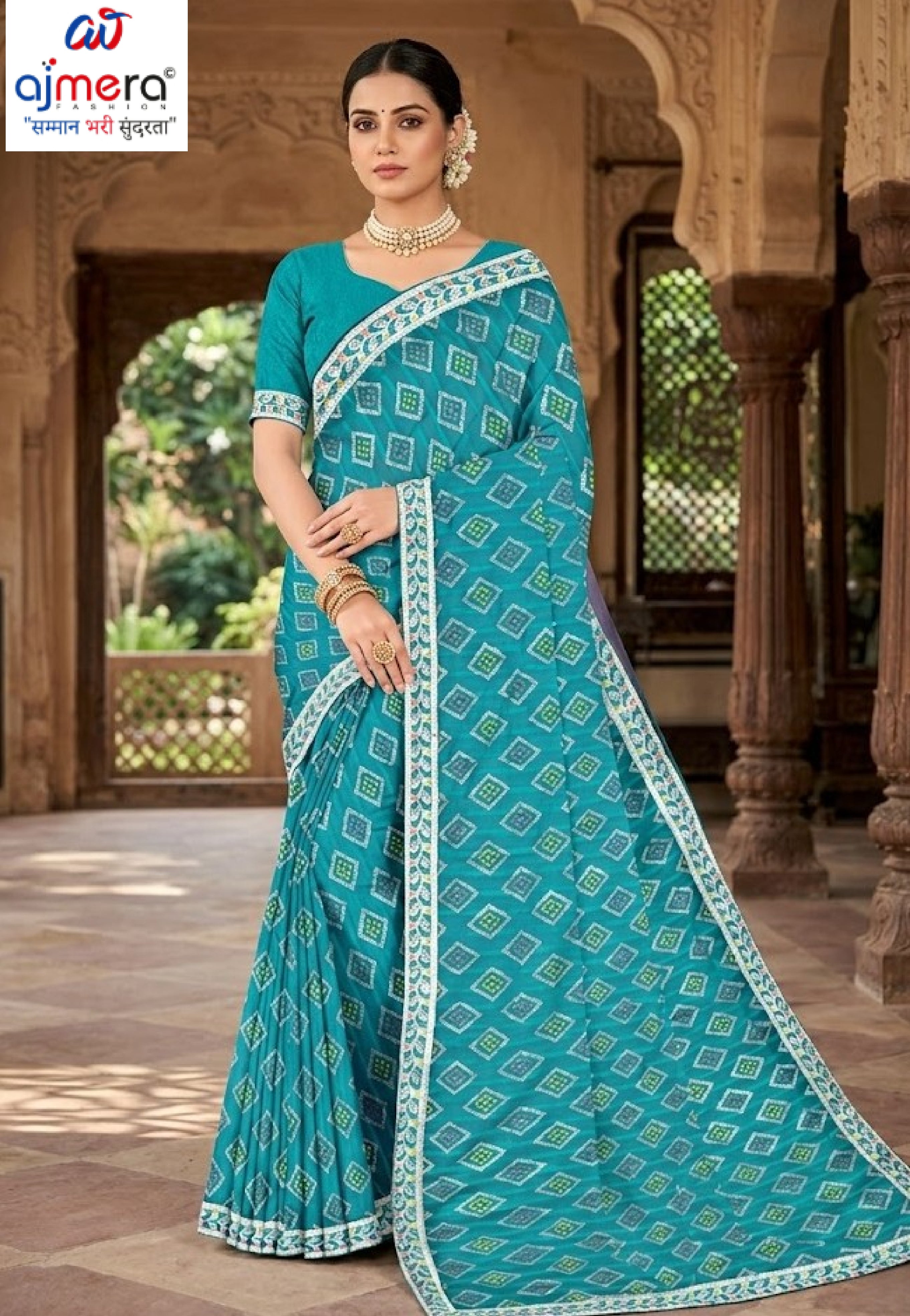 Solo Pattern Print Loose Saree with Blouse for Premium Ethnic and Traditional Wear | TD-VATIKA