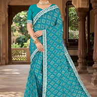 Solo Pattern Print Loose Saree with Blouse for Premium Ethnic and Traditional Wear | TD-VATIKA