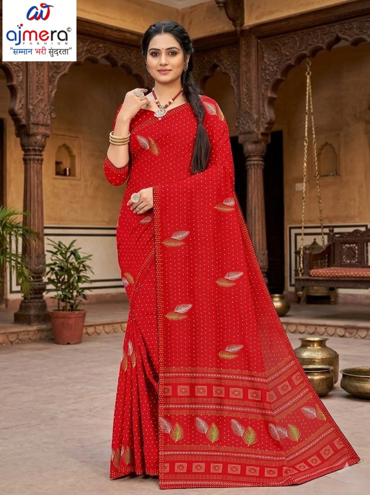 Chic Printed Saree with Blouse Piece for Sophisticated Ethnic Style | GLC-LAXMI