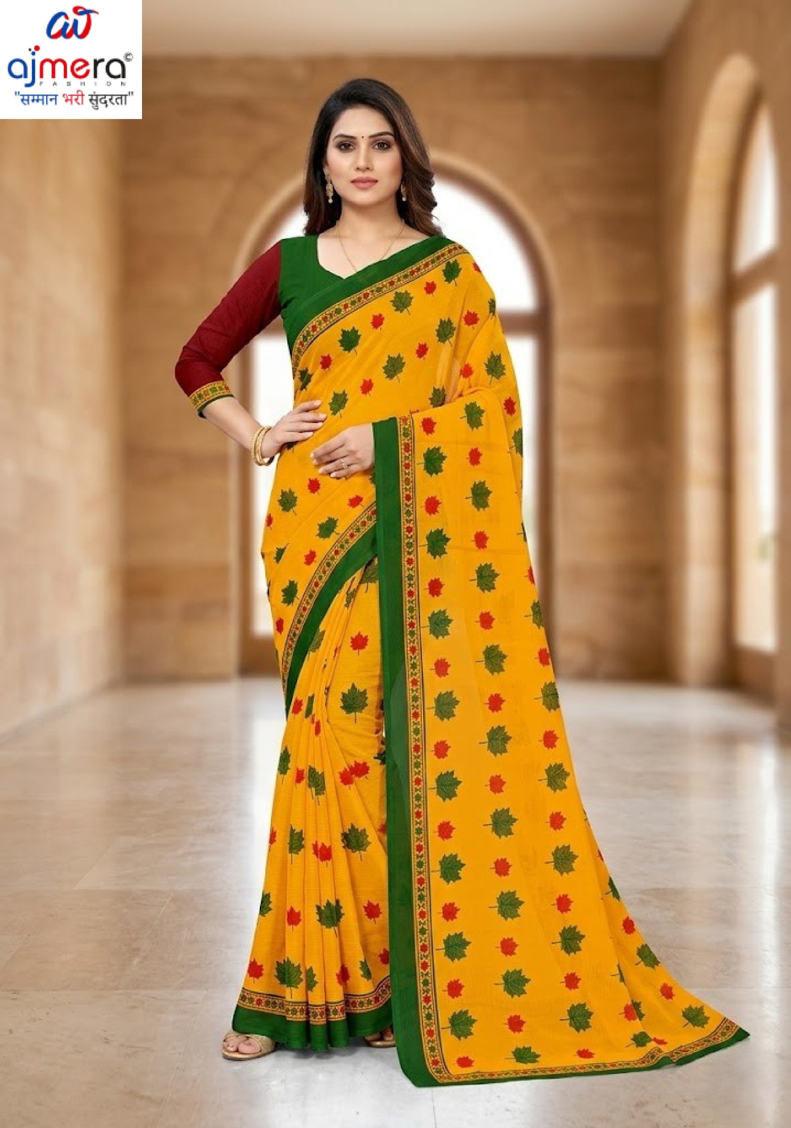 Exclusive Printed Saree with Blouse Piece for Elegant Ethnic Look | CAS-SHUBH LAGAN