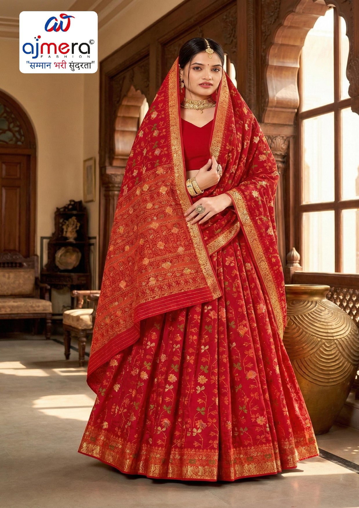 Suti Cotton Saree with Without Blouse for Premium Ethnic and Traditional Wear | MSS-SHIV IKKAT SILK RED