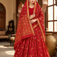 Suti Cotton Saree with Without Blouse for Premium Ethnic and Traditional Wear | MSS-SHIV IKKAT SILK RED