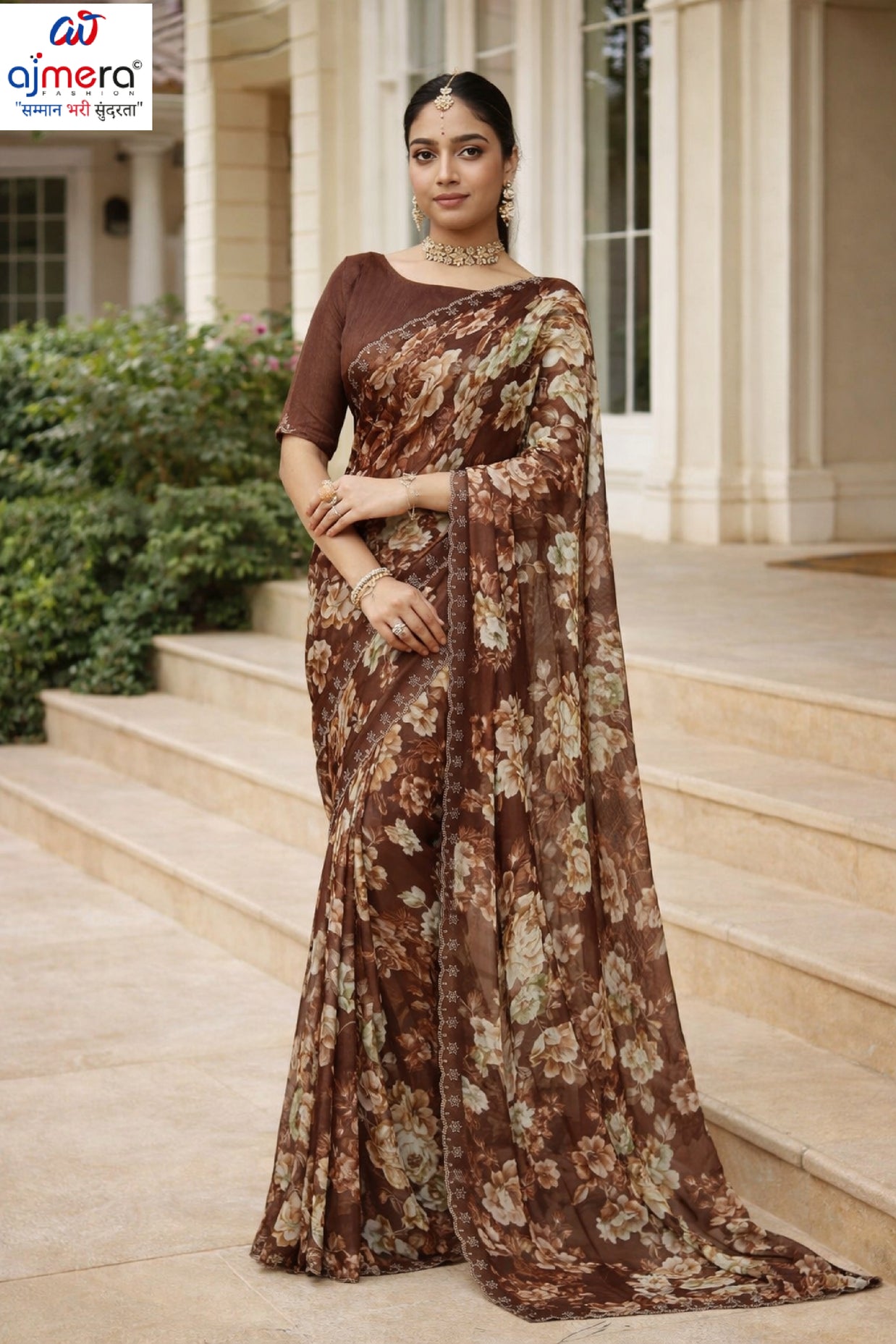 Premium Printed Saree with Matching Blouse Piece for Ethnic Elegance  | RDD-TANUJA