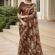 Premium Printed Saree with Matching Blouse Piece for Ethnic Elegance  | RDD-TANUJA