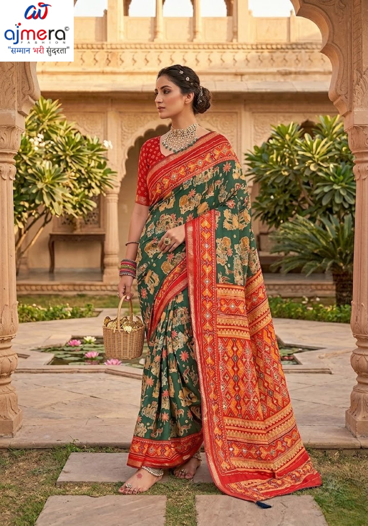 Designer Printed Saree with Blouse Piece for Special Occasions | VER-SHANTI-47833