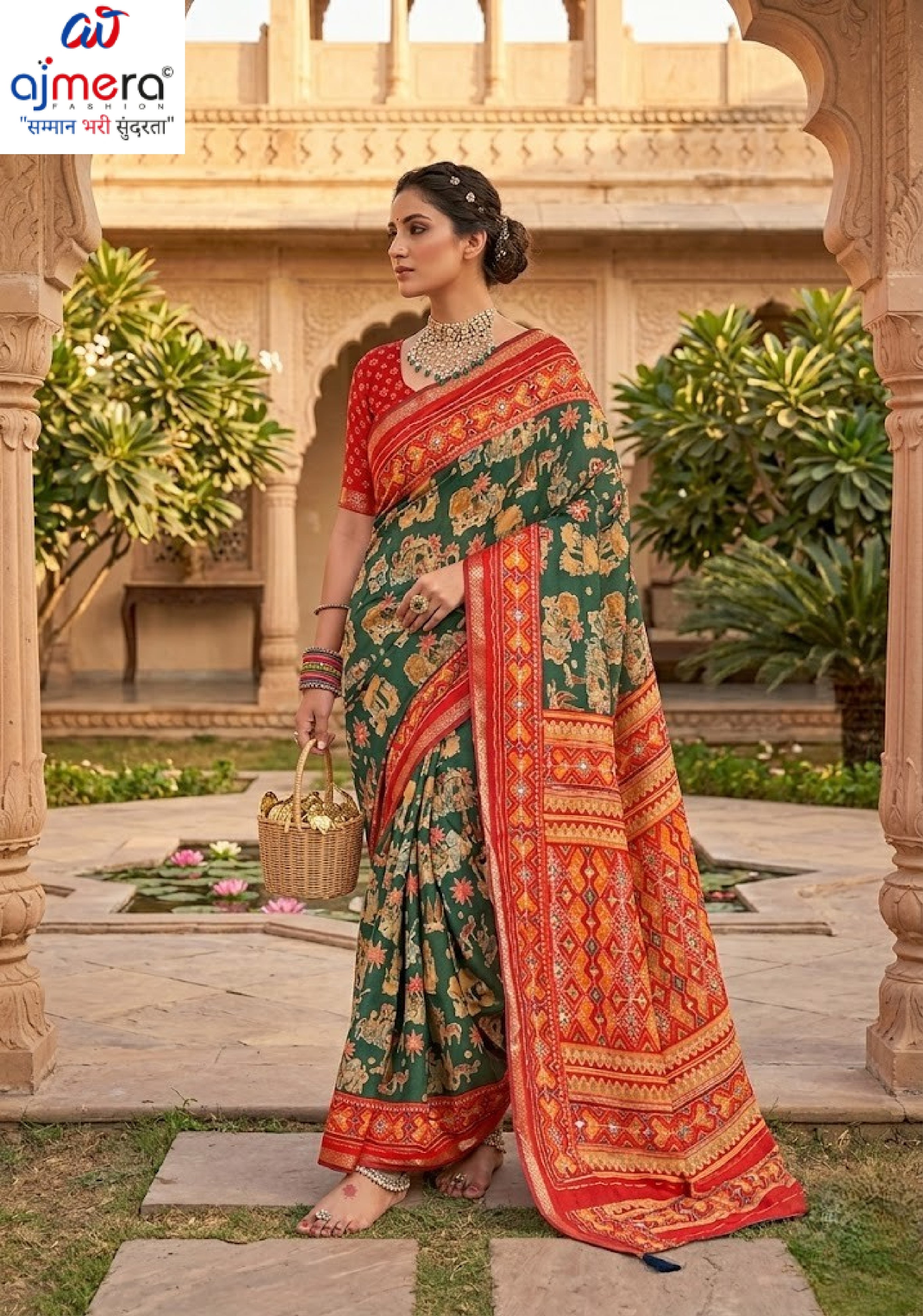 Designer Printed Saree with Blouse Piece for Special Occasions | VER-SHANTI-47833