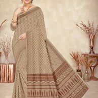 Printed Cotton Saree with Blouse Piece for Premium Ethnic and Traditional Wear | DFL-KARUNA-04