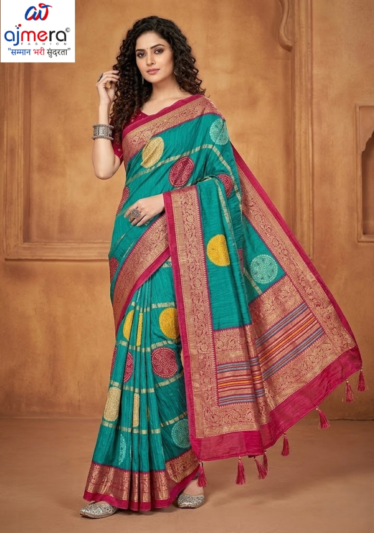 Premium Printed Saree with Matching Blouse Piece for Ethnic Elegance  | VER-BANJARAN-43342