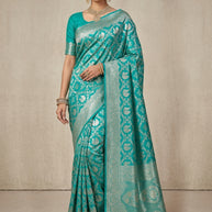 Woven Jacquard Silk Saree With Blouse Piece | AYH-AMBER