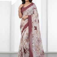 Weightless Print Loose Saree with Blouse for Premium Ethnic and Traditional Wear | TTS-SAJILI