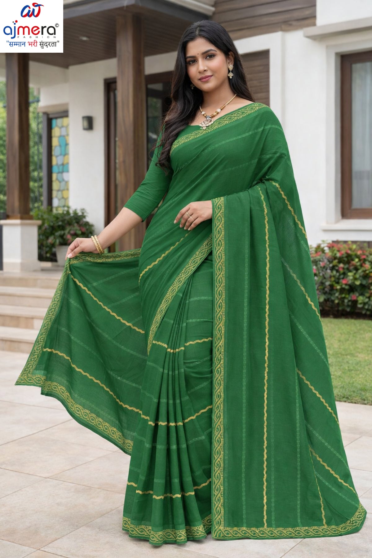 Printed Dyed Matching Saree with Blouse Piece for Premium Ethnic and Traditional Wear | RAL-VPM-1