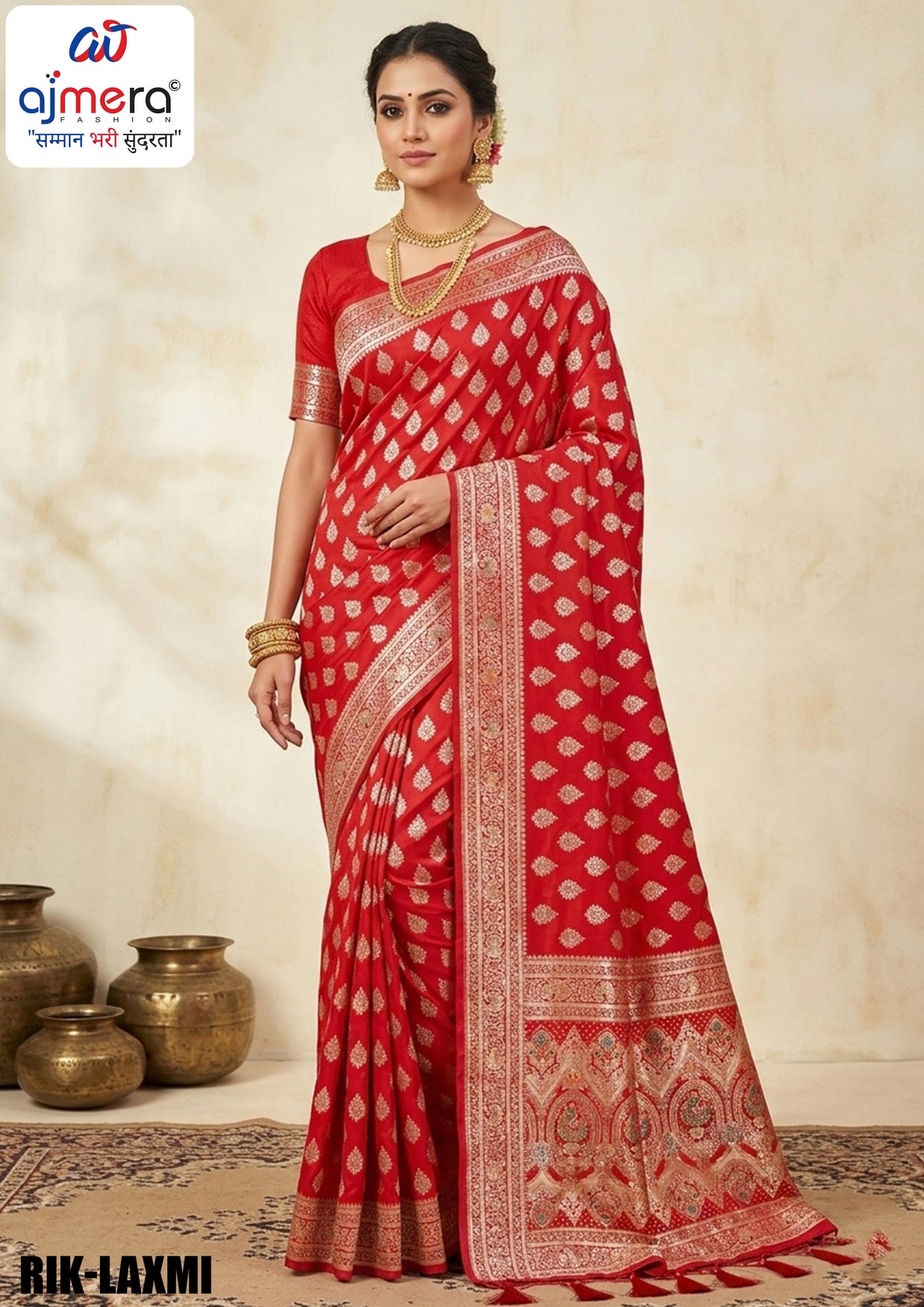 Handcrafted Jacquard Silk Saree With Blouse Piece | RIK-LAXMI