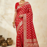 Handcrafted Jacquard Silk Saree With Blouse Piece | RIK-LAXMI