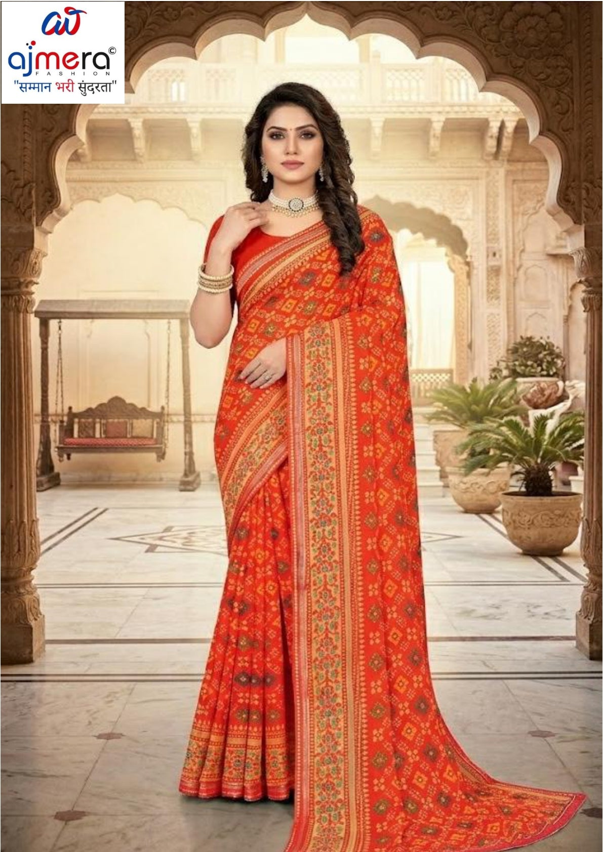 Sharmili Print Loose Saree with Blouse for Premium Ethnic and Traditional Wear | TTS-SAHELI