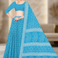 Soft Cotton Saree with Blouse Piece for Premium Ethnic and Traditional Wear | TLS-LUCKNOW COTTON WITH BP