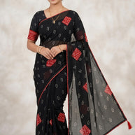 Dull Moss Print Loose Saree with Blouse for Premium Ethnic and Traditional Wear | BMS-ANMOL PREM