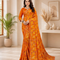 Classic Printed Saree with Blouse Piece for Timeless Traditional Style  | RDD-SHAAN VOL-03