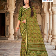 Elegant Printed Saree with Designer Blouse Piece for Festive Wear  | GLC-SILVER GOLD