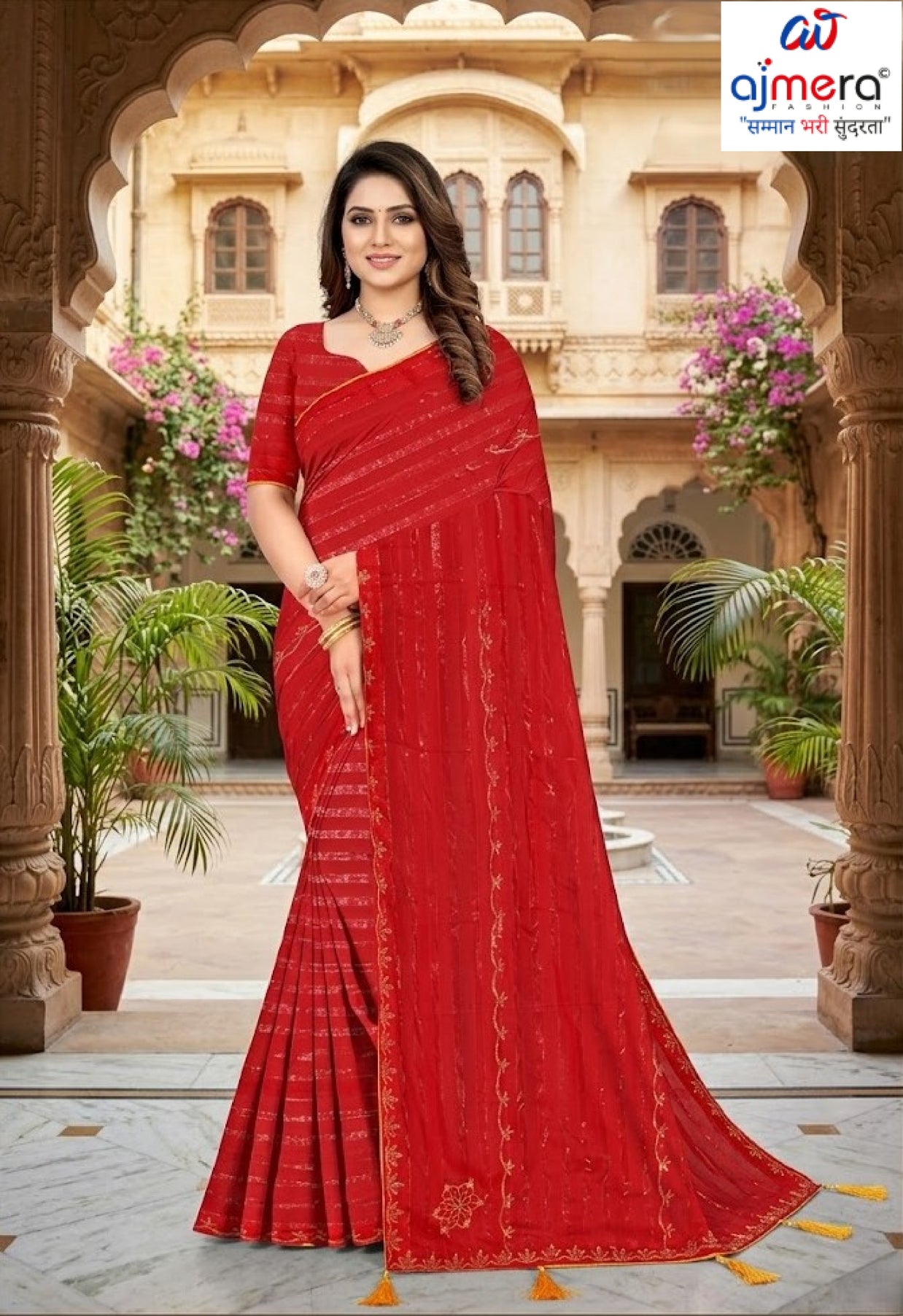 Printed Dyed Matching Saree with Blouse Piece for Premium Ethnic and Traditional Wear | TIK-BELLAVITA