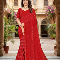Printed Dyed Matching Saree with Blouse Piece for Premium Ethnic and Traditional Wear | TIK-BELLAVITA