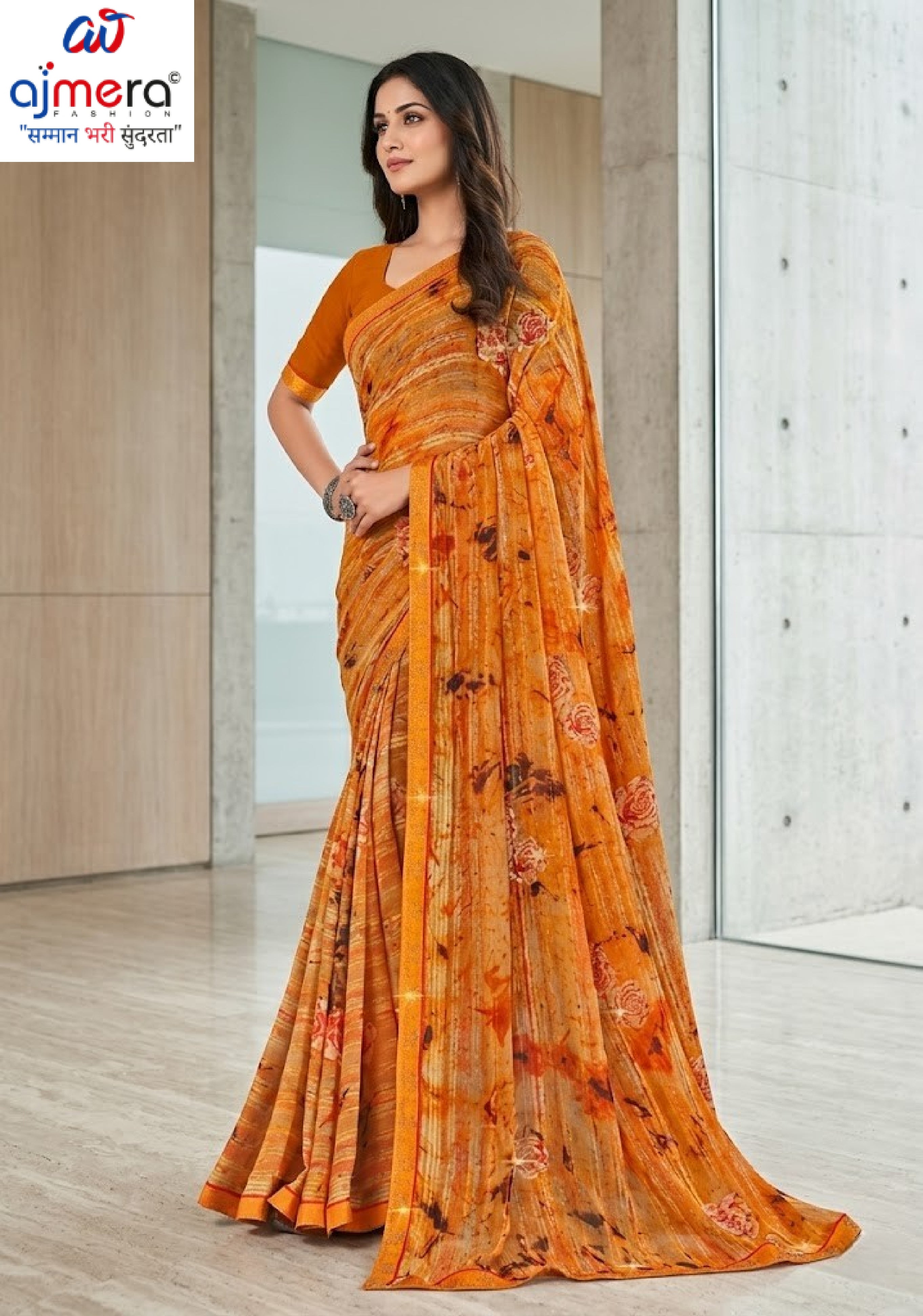 Designer Printed Saree with Blouse Piece for Special Occasions | PRM-ROSE QUEEN