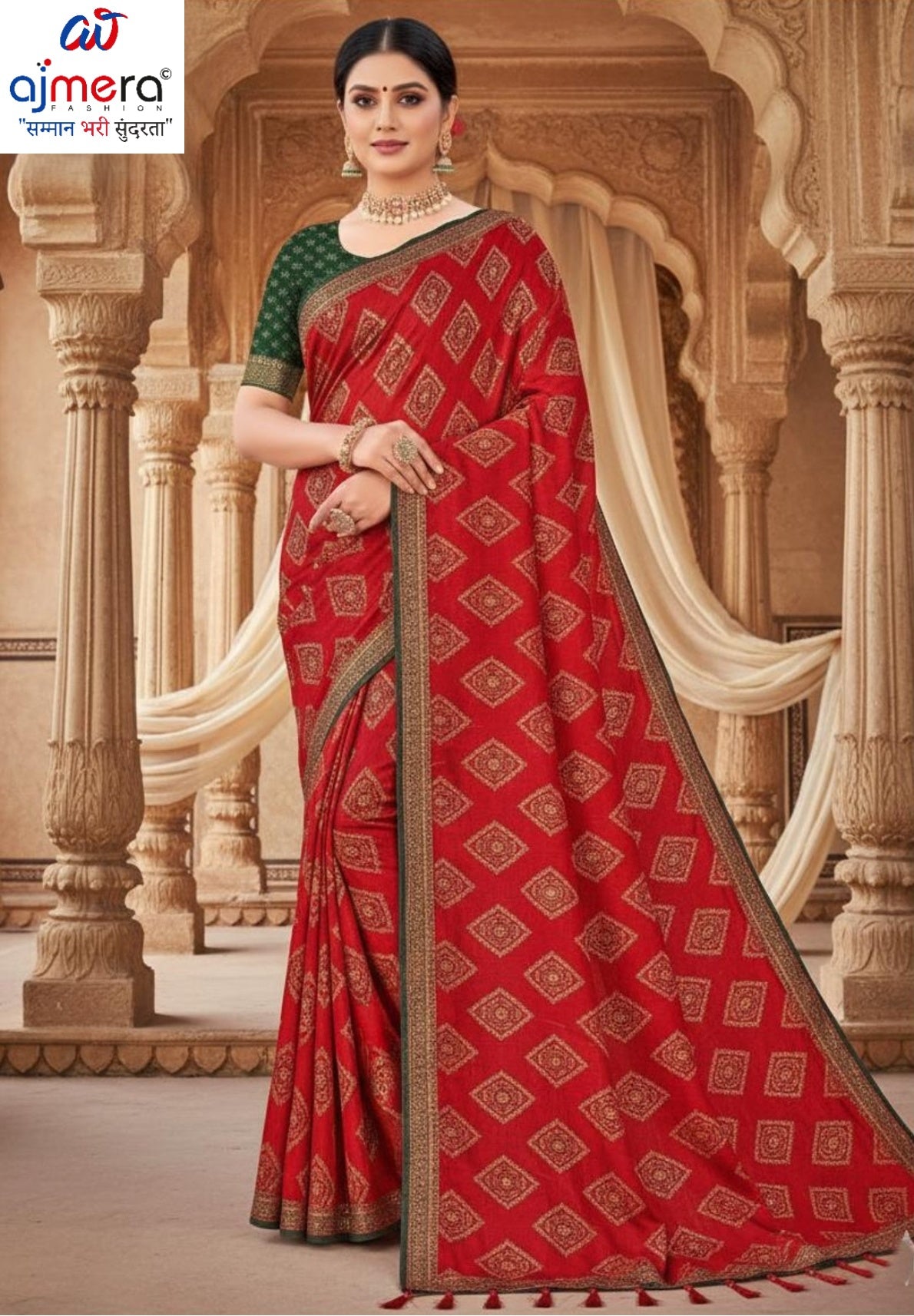 Dyed Matching Saree Exporter with Blouse Piece for Premium Ethnic and Traditional Wear | TIK-VIPRA