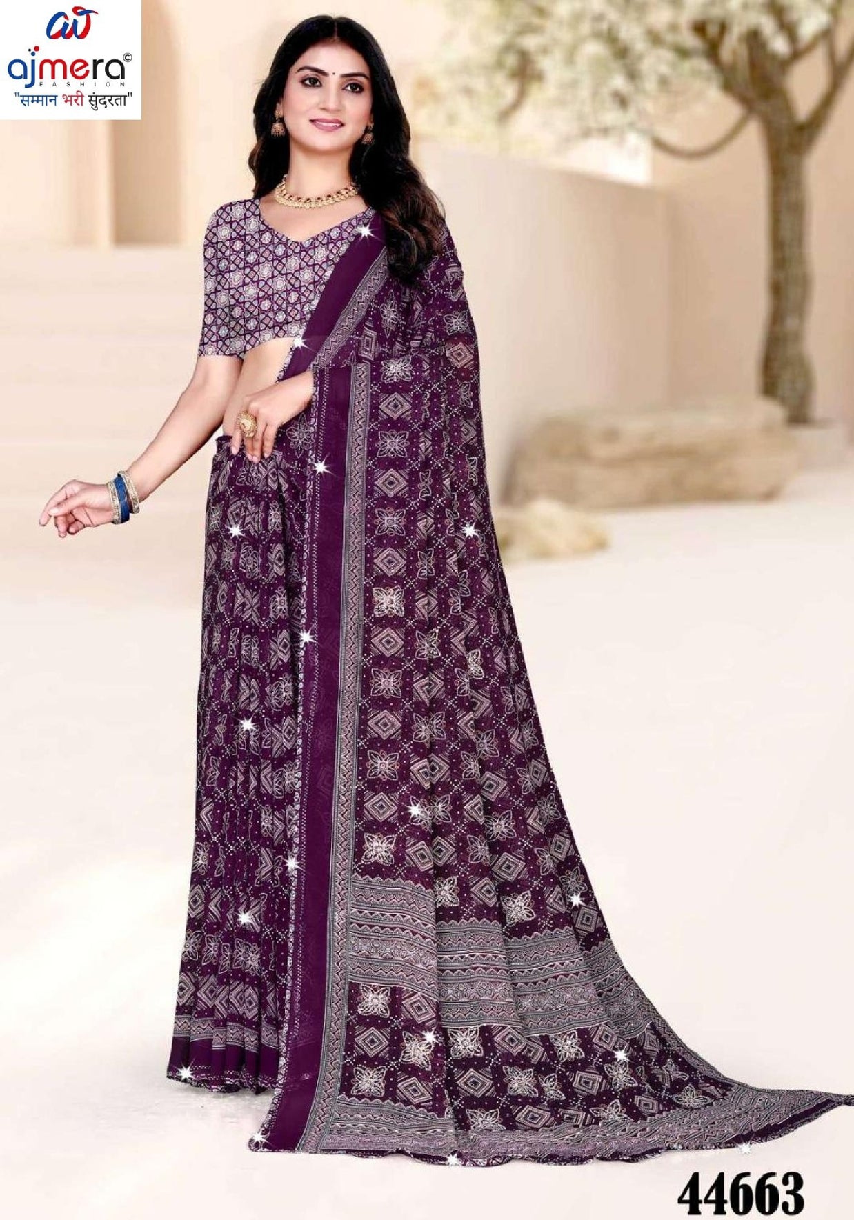 Designer Printed Saree with Blouse Piece for Special Occasions | VDT-DISCO-5