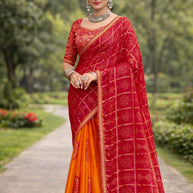 Classic Printed Saree with Blouse Piece for Timeless Traditional Style  | SYF-OMISHA VOL-04