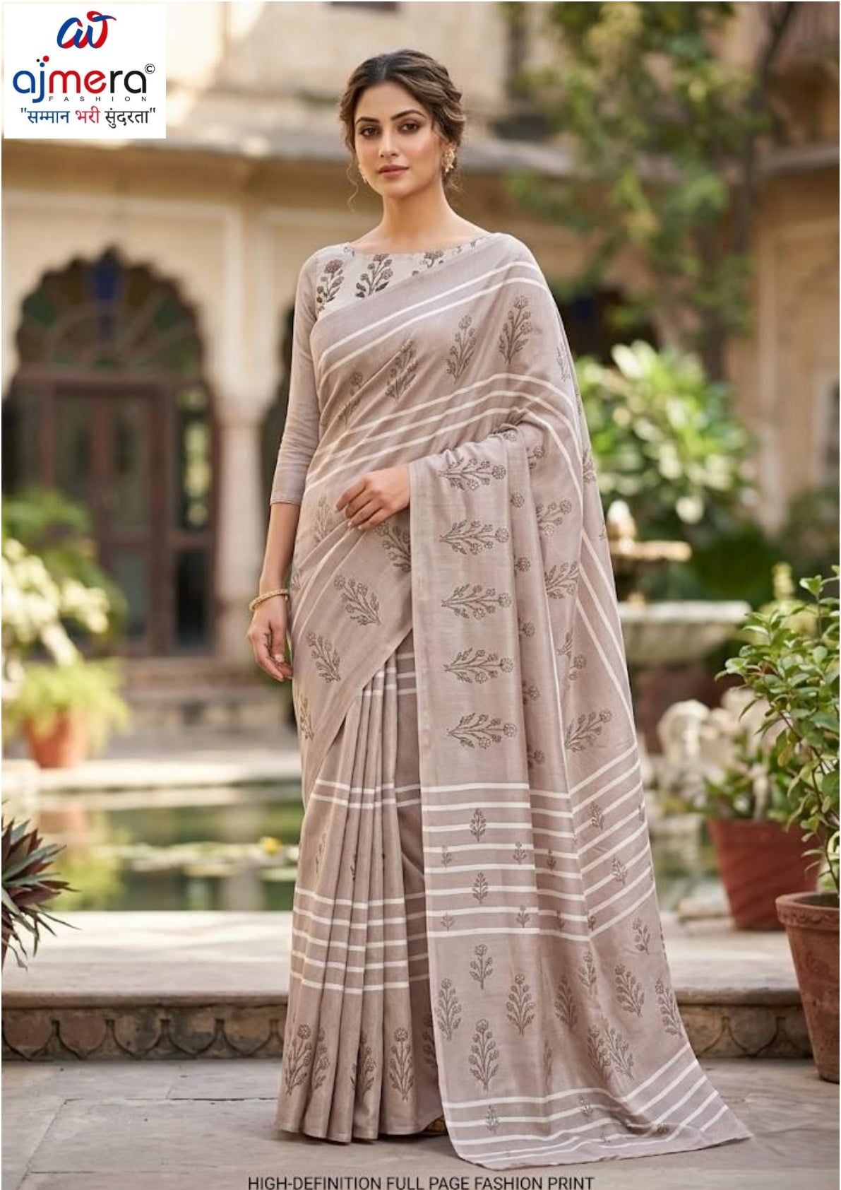 Weightless Print Loose Saree with Blouse for Premium Ethnic and Traditional Wear | CAS-RUBY SILK
