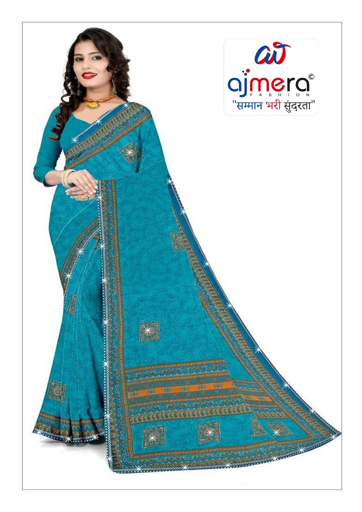 Weightless Print Loose Saree with Blouse for Premium Ethnic and Traditional Wear | CAS-UMANG