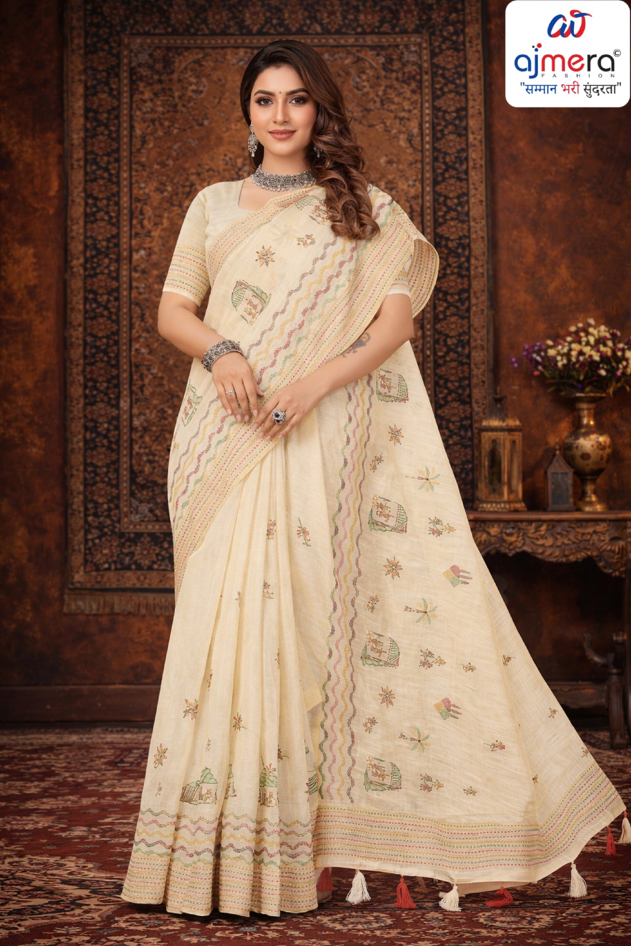 Premium Cotton Saree with Blouse Piece for Premium Ethnic and Traditional Wear | PUT-OPPO