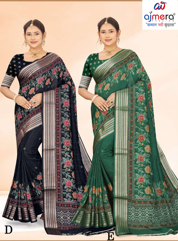 Elegant Printed Saree with Designer Blouse Piece for Festive Wear  | RDD-MAHARANI VOL-01