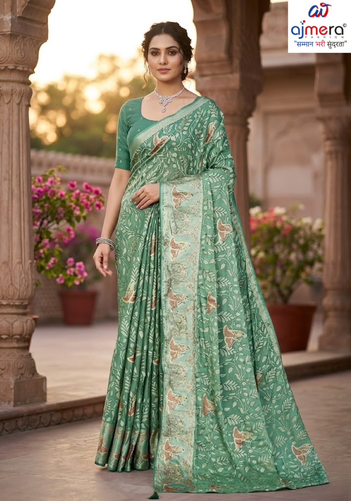Chic Printed Saree with Blouse Piece for Sophisticated Ethnic Style  | SSR-CHAND CHAKORI