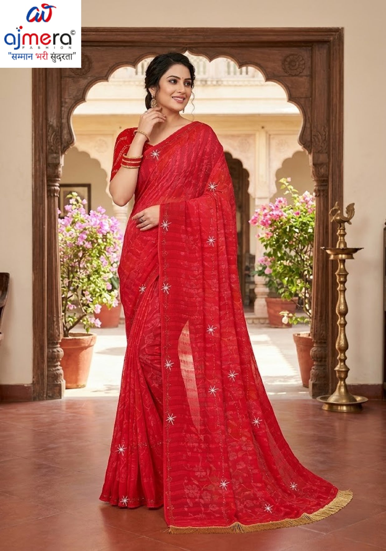 Elegant Printed Saree with Designer Blouse Piece for Festive Wear | SSR-AGARTALA