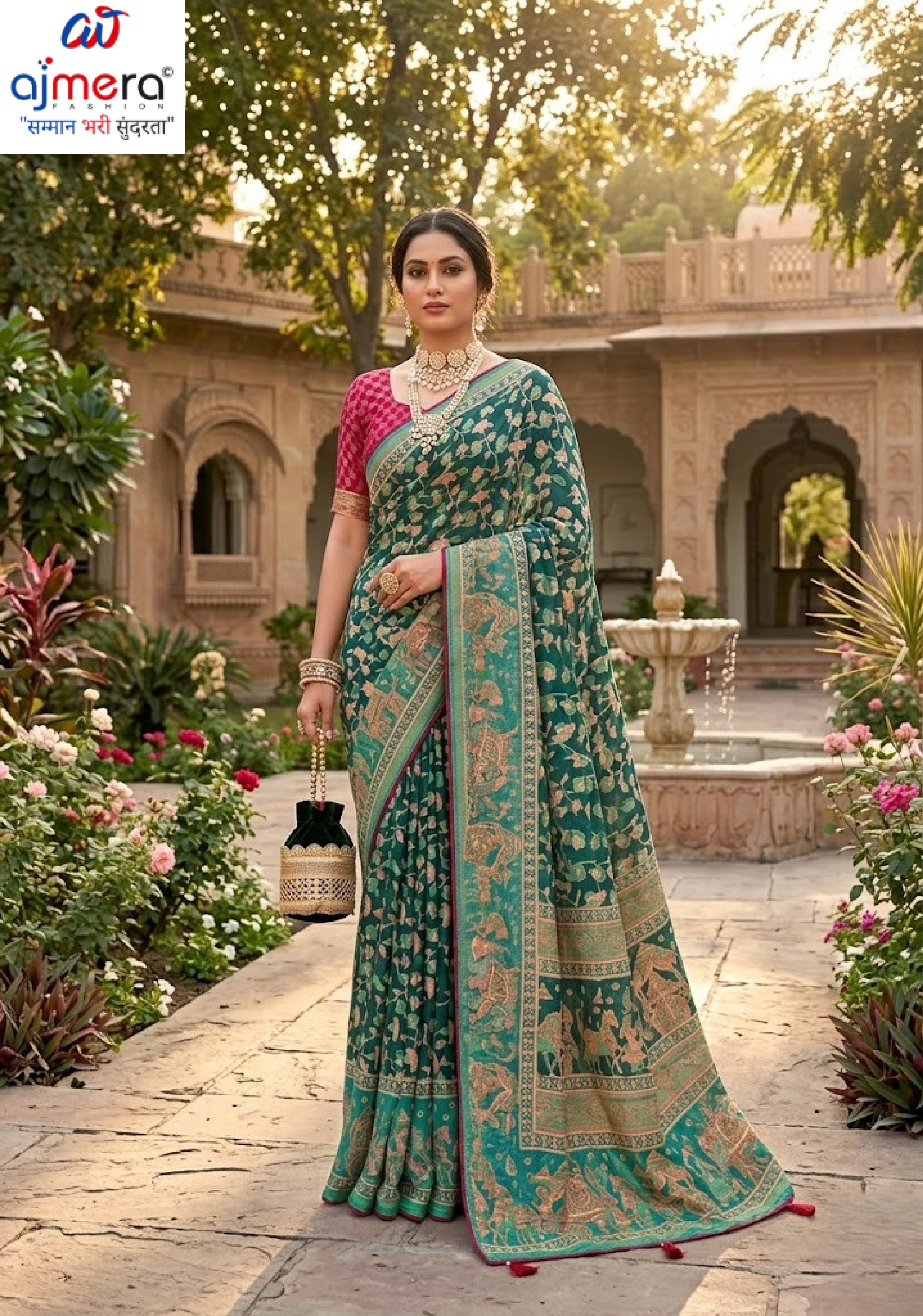 Exclusive Printed Saree with Blouse Piece for Elegant Ethnic Look | VDT-ZOYA BRASSO-32