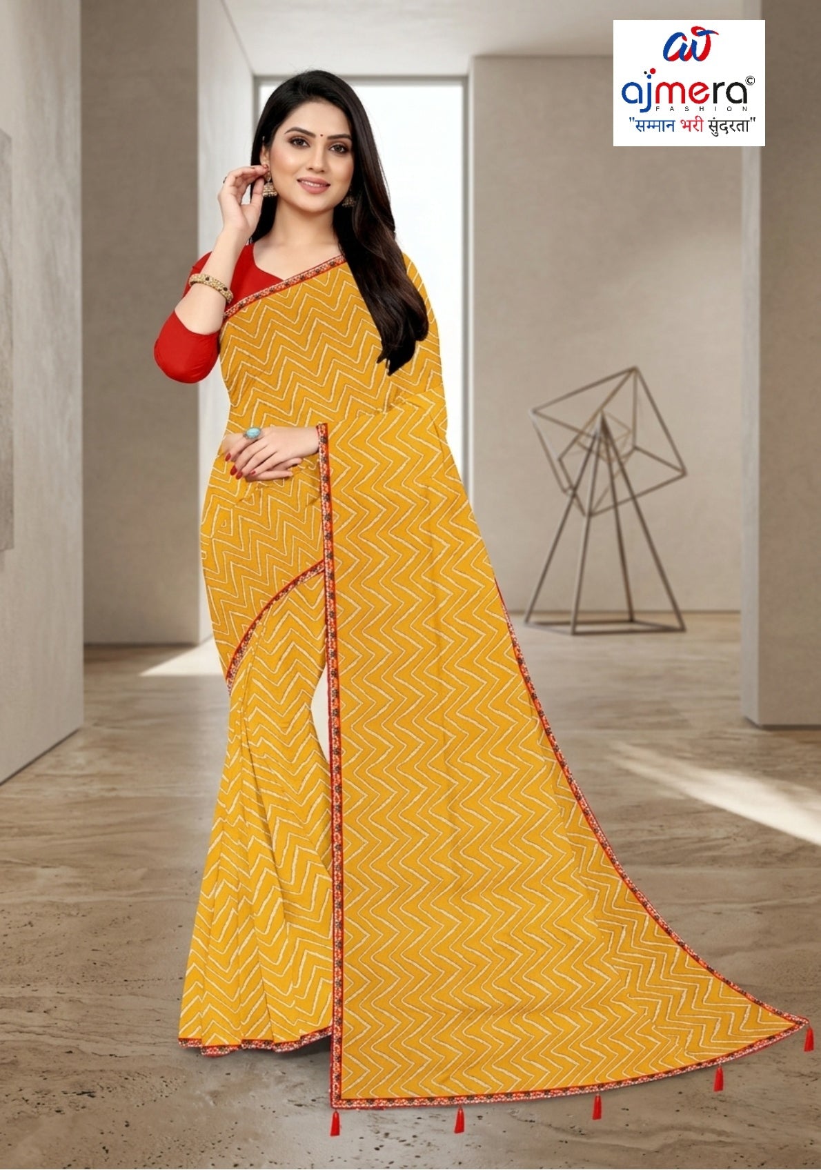 Chic Printed Saree with Blouse Piece for Sophisticated Ethnic Style  | JS-NIKITA