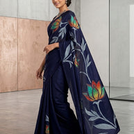 Fashionable Printed Saree with Blouse Piece for Festive Collection | SSR-PRIYATAMA