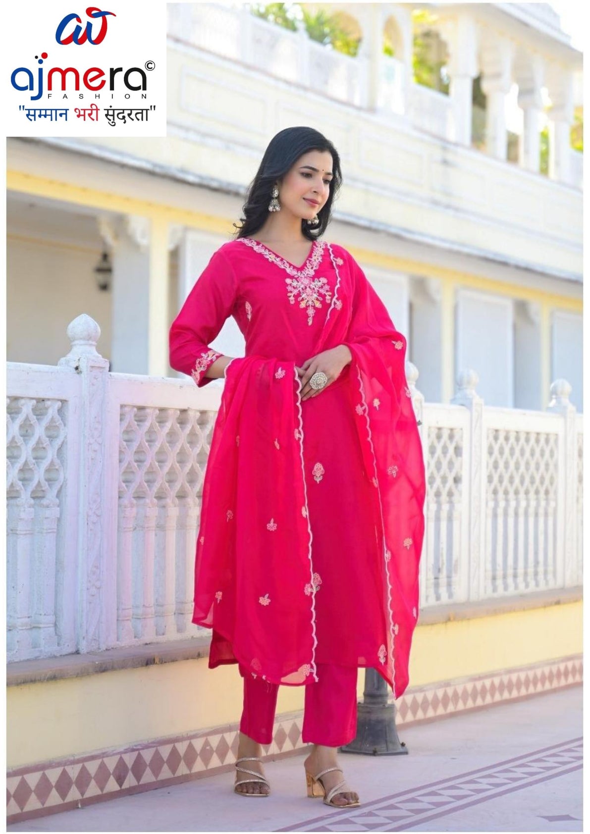 Designer Embroidered Pakistani Suit Set for Women | FSP-K2854