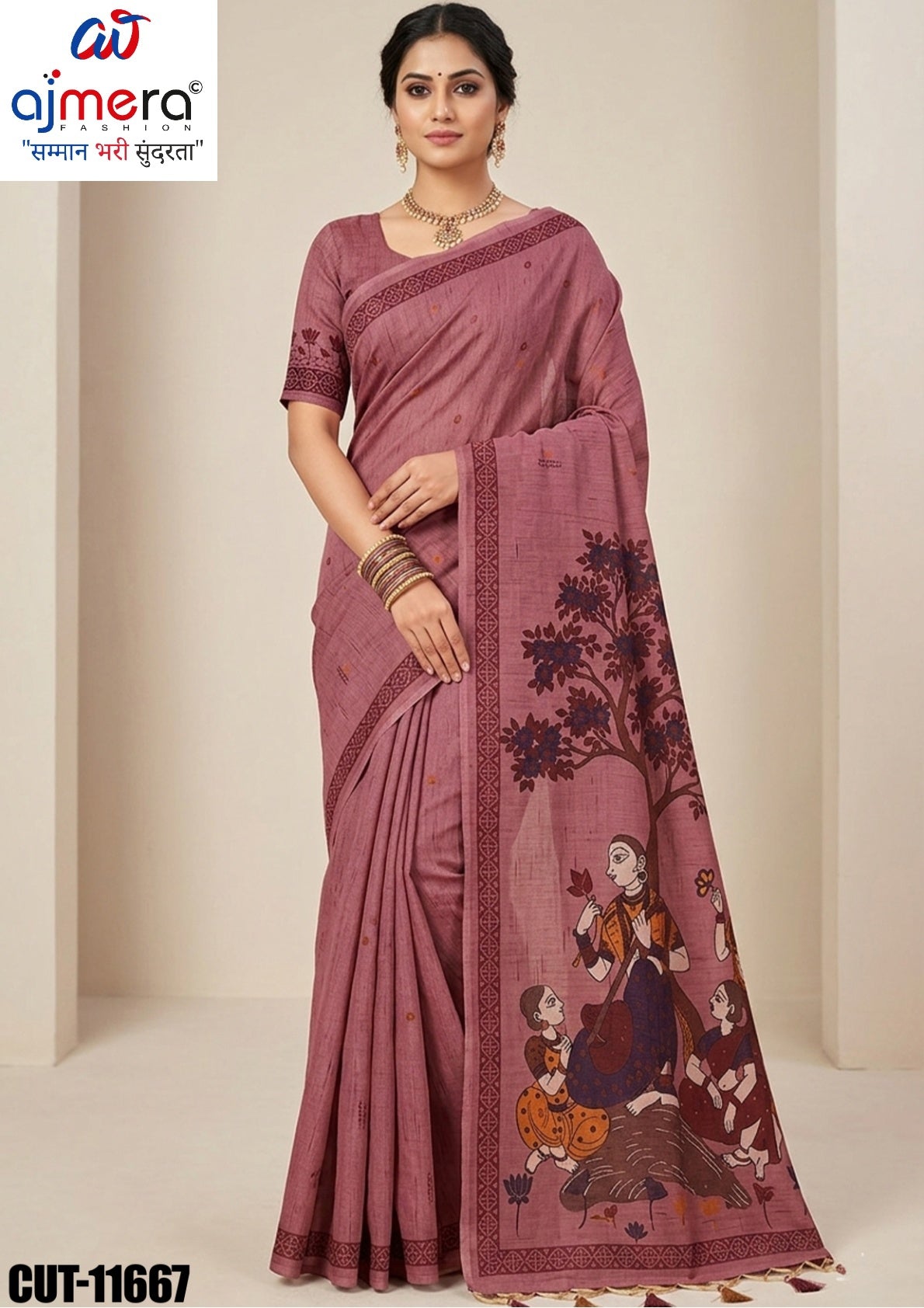 Fashionable Jacquard Silk Saree with Blouse Piece for Special Events | CUT-11667