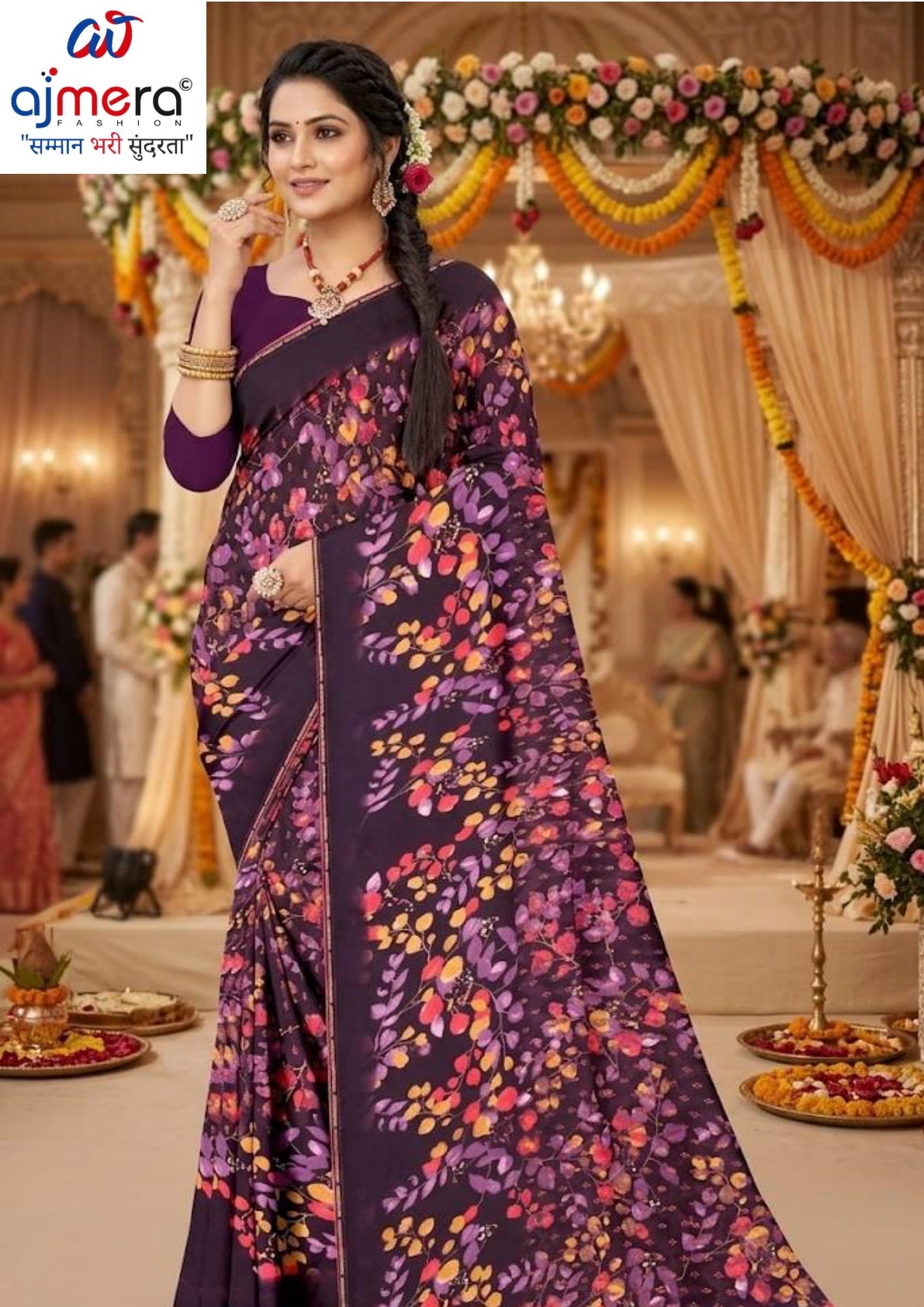 Classic Printed Saree with Blouse Piece for Timeless Traditional Style  | GLC-FULL DEMOND