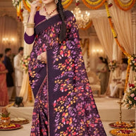 Classic Printed Saree with Blouse Piece for Timeless Traditional Style  | GLC-FULL DEMOND