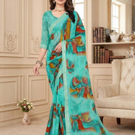 Chiffon Print Loose Saree with Blouse for Premium Ethnic and Traditional Wear | TTS-VISHWA