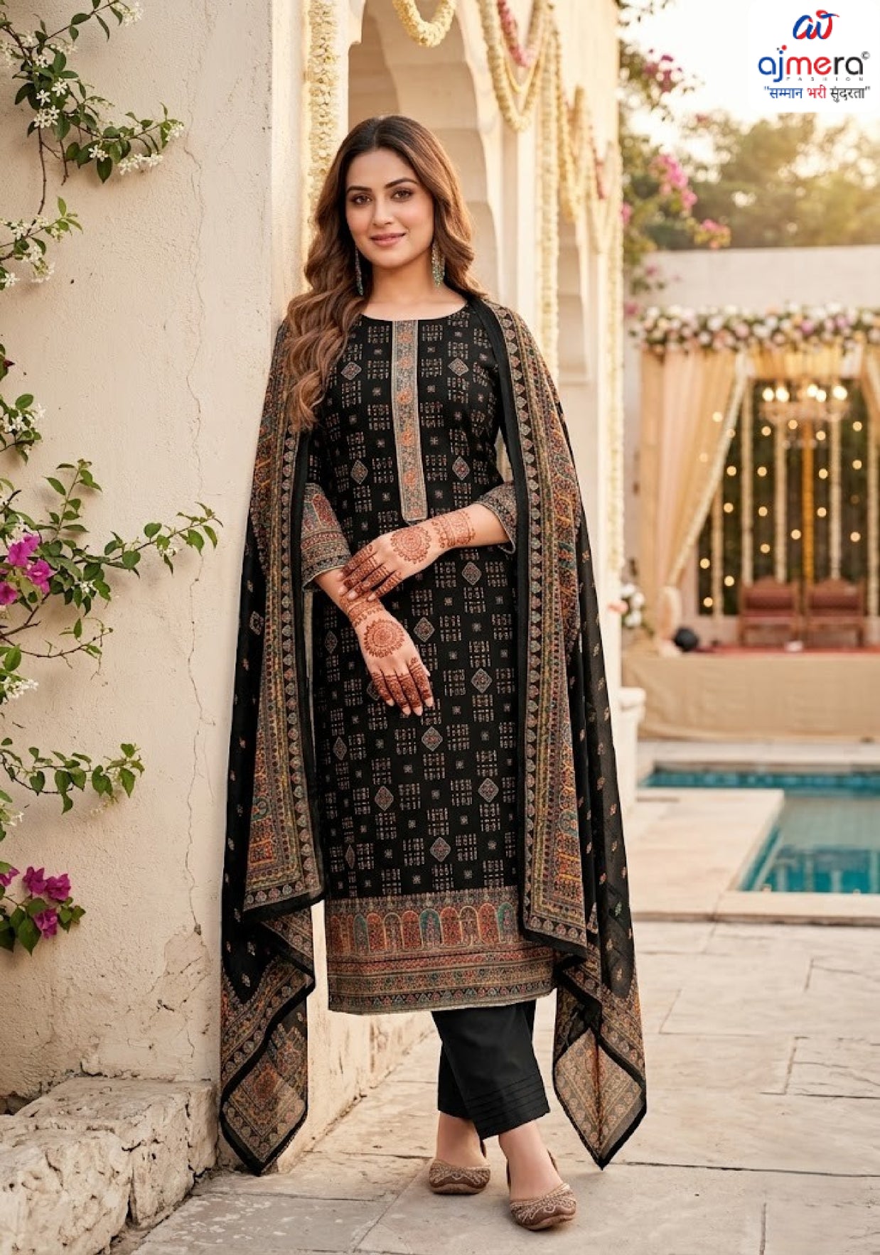 Premium Viscose Unstitched Suit Set | VAS-DESERT