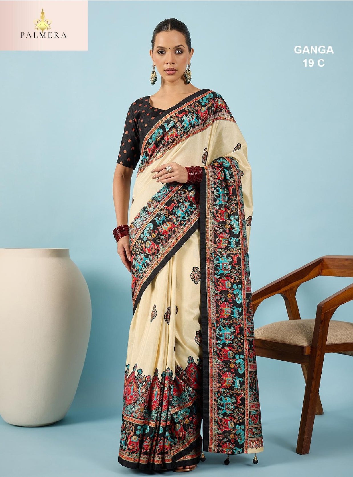 Ganga Blended Silk Saree with Blouse for Premium Ethnic and Designer Wear | ALL-GANGA-19